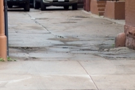 水はけの悪い駐車場